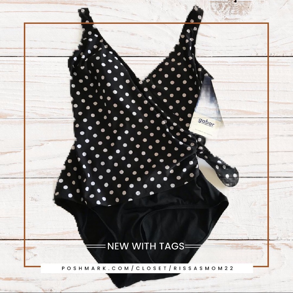 GABAR One-Piece Swimsuit Black Size 16 NWT